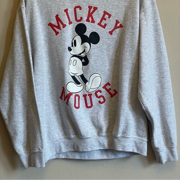 Disney M gray pullover sweatshirt black fandom preppy steamboat classic Mickey - Picture 3 of 7
